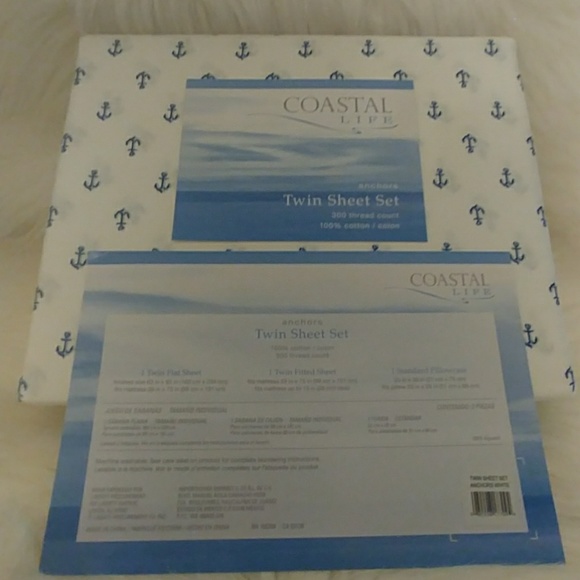 Coastal Life Twin Anchor Sheet Set - Picture 7 of 8